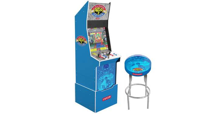 Arcade1Up Street Fighter II Champion Edition Home Arcade with Riser and Stool, 2 of 9, play video