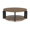 Signature Design by Ashley Kraeburn Two-Tone Round Coffee Table with Casters, Brown - 3 of 4