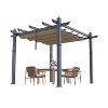 Retractable Aluminum Pergola – 10x10/10x13 Ft Wood-Grain Design, Adjustable Sunshade & Rust-Proof Frame for Patio/Backyard/Garden - 3 of 4