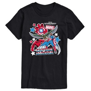 Men's - Marvel - Captain America Sticker Style Short Sleeve Graphic T-Shirt - 1 of 4
