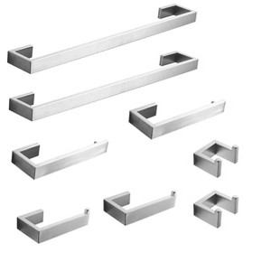Itopfox 8-Piece Bathroom Accessories Set in Brushed Nickel, Stainless Steel Wall Mounted Hardware for Towels, Robes & More - 1 of 4