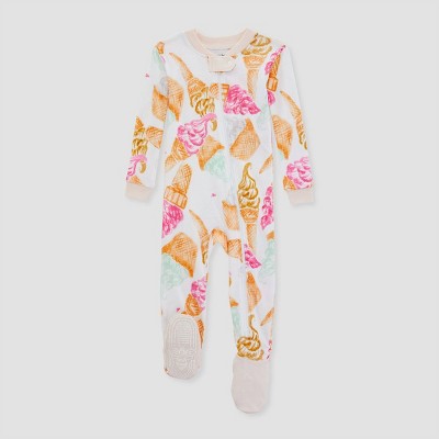Image of Burt's Bees Baby® Baby Girls' Ice Cream Organic Cotton Footed Pajama - Light Pink 6-9M