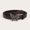 Anna-Kaci Women's Butterfly Buckle Belt with Textured Strap and Metal Detailing 40.5x2 in - 3 of 4