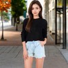 Anna-Kaci Women's Long Sleeve Waffle Knit Top with Front Pocket Detail - 2 of 4