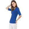 INSPIRE CHIC Women's Half Sleeves Scoop Neck Fitted Layering Soft T-Shirt - 4 of 4