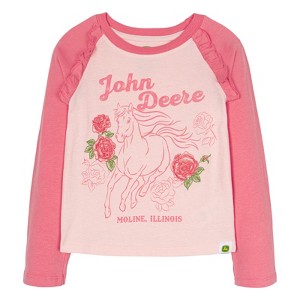 John Deere Farm Tractor Girls Long Sleeve T-Shirt Toddler - 1 of 4