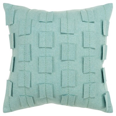 20"x20" Oversize Striped Solid Square Throw Pillow Cover Aqua Blue - Donny Osmond Home