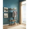 Metal Clothes Rack Open Wardrobe Free Standing with One Drawer Hanging Clothes Rod ¨C Brown & Black Metal - 2 of 4