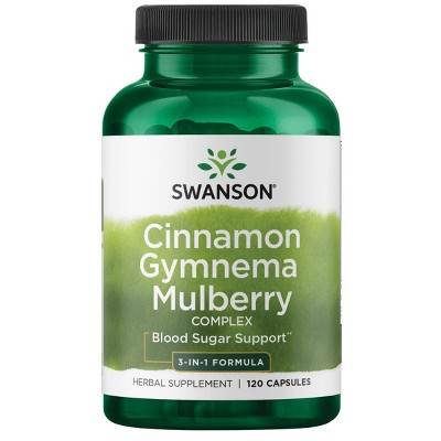 Swanson Herbal Supplements Cinnamon Gymnema Mulberry Complex - 3-in-1 Formula 120 Caps.