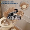 67" Tall Cat Tree Tower with Litter Box Enclosure, Rattan Nest & Condo, Modern Wood Design - 3 of 4