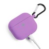 Insten Silicone Case Compatible with Airpods 3 3rd Gen 2021 Earbuds Protective Cover with Carrying Keychain for Girls Women Boys Men, Purple - 3 of 4