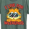 Women's - Garfield - I Live For Weekends Short Sleeve Graphic T-Shirt - 2 of 4