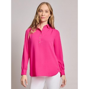Jones New York Long Sleeve Collared Popover Blouse - 1 of 3