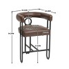Height Bar Stools Set Of 2,Boasting Curved Wishbone Frame Streamlined Silhouette Armrest Counter Stool with Three Legs-Cuddlewood - 4 of 4