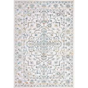 Vintage Medallion Washable Area Rug - Non-Slip Low-Profile Indoor Carpet for Living Room, Bedroom & Dining Room - 1 of 4
