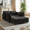 113.5'' Modular U-Shaped Corduroy Sectional Sofa with Storage Ottoman, 6-Seat Convertible Couch Bed with Storage Seat for Living Room - 4 of 4