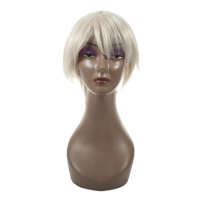 Unique Bargains Women's Straight Hair Wigs 12" White with Wig Cap