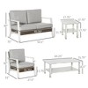 Aluminum Patio Furniture Set, 5 Piece Modern Outdoor Conversation Set with Loveseat Sofa, Chairs, Cushions Table & Side Table - 3 of 4