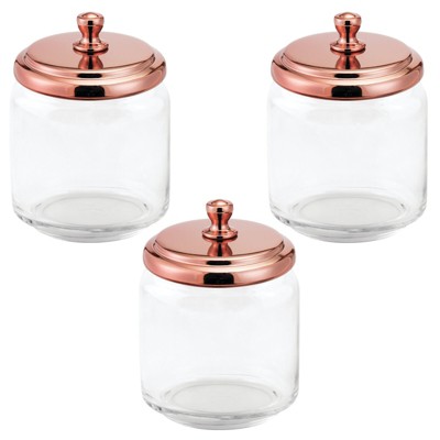 mDesign Glass Vanity Storage Organizer Canister Jar