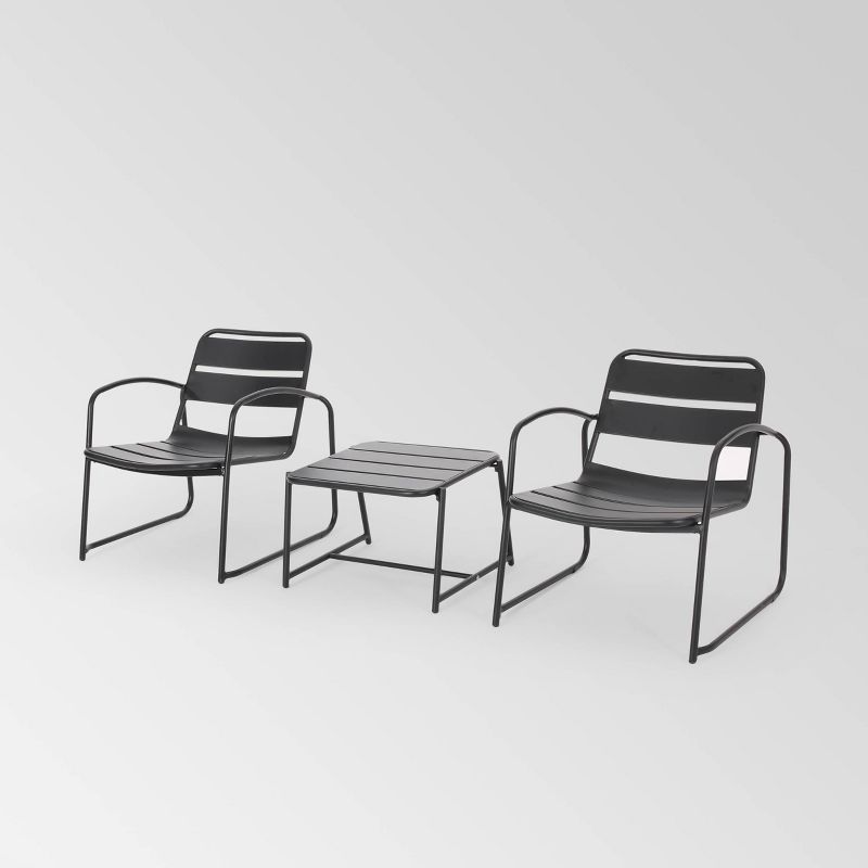 Cowan 3pc Iron Modern Chat Set - Christopher Knight Home, 1 of 7