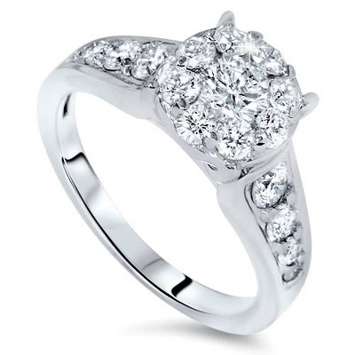Pompeii3 VS 1 1/4ct Round Diamond Engagement Ring 14K White Gold