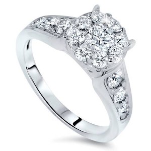 Pompeii3 VS 1 1/4ct Round Diamond Engagement Ring 14K White Gold - 1 of 3