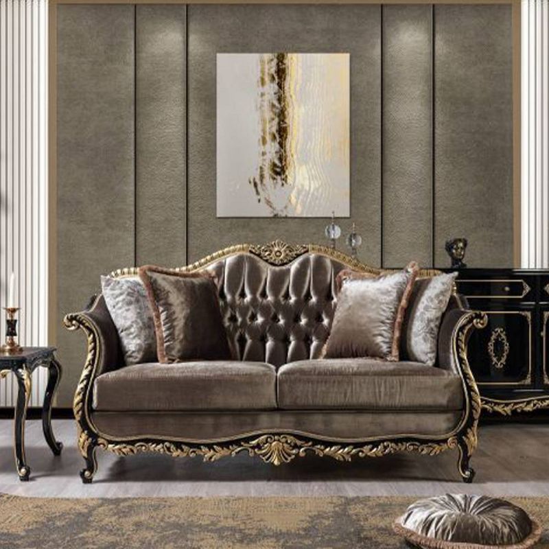75&#34; Betria Sofa Light Green Velvet, Gold and Black High Gloss Finish - Acme Furniture, 1 of 7
