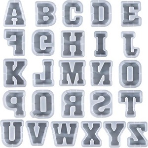 JDICTION 7 Inch Letter Resin Mold - 26 Pack English Alphabet Mold for Resin Casting & Soap Making - 1 of 4