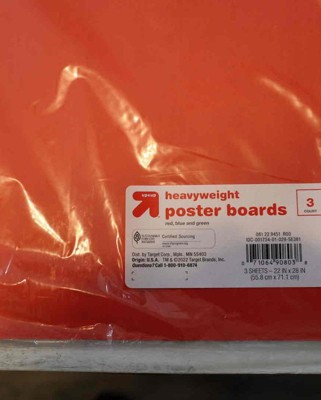 3pk Primary 28'' X 22'' Heavy Weight Poster Board Red/green/blue - Up & Up™  : Target