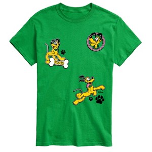 Men's - Disney - Pluto Paw Prints And Bone Short Sleeve Graphic T-Shirt - 1 of 3
