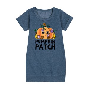 Girls' - Instant Message - Fall Graphic Short Sleeve Fleece Dress - 1 of 4