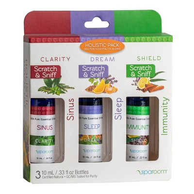 Holistic Essential Oil 3pk 10ml - SpaRoom: Aromatherapy, Sleep & Immunity Support, 100% Pure