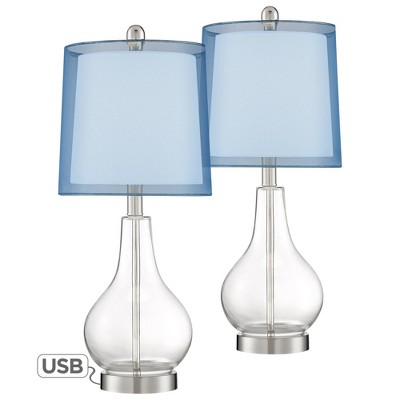 blue table lamps set of 2