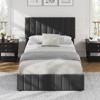 GustoWave Upholstered Large Bed Frame with 4 Drawers, Adjustable Height Headboard, Wooden Slats Support, No Box Spring Needed - 2 of 4
