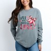 Simply Sage Market Women's All You Need Is Love Coquette Long Sleeve Garment Dyed Tee - 2 of 4