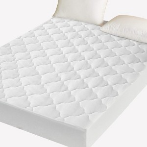 Aoibox Full XL Mattress Pad Waterproof Quilted Mattress Protector Deep Pocket Fitted Cover White Up to 14 Inch - 1 of 4