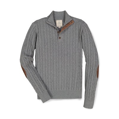 Hope & Henry Mens' Contrast Sweater with Elbow Patches, Mens, X-Large