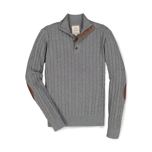 Hope & Henry Mens' Half Zip Pullover Sweater with Elbow Patches - image 1 of 4