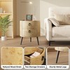 Round Side Table with Drawers Modern Night Stand with Storage Wooden Accent End Table Circle Bedside Table with Metal Legs for Living Room, Bedroom - 2 of 4