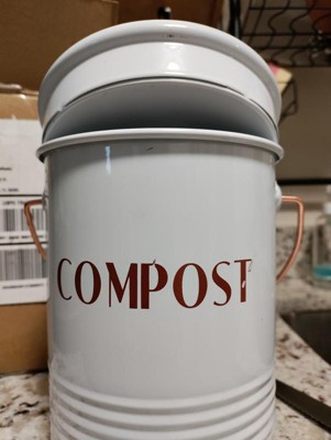 Home Basics Grove Compact Countertop Compost Bin, White : Target