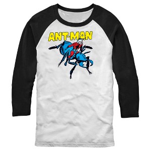 Men's Marvel Ant-Man Vintage Ant Rider Cartoon Baseball Tee - 1 of 4