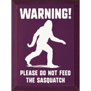 Slickblue Funny Sasquatch Warning Sign, Rustic Knotty Pine, 9x12 Wood Wall Plaque, Multiple Colors - 1 of 3