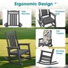 HYLEORY Oversized Outdoor Rocking Chair HDPE Rocking Chair with Cushion, Patio Rocking Chairs,Adirondack Chair for Porch - 4 of 4