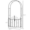 7.5' Metal Garden Arch with Gate, Garden Arbor Trellis for Climbing Plants, Roses, Vines, Wedding Arch for Outdoor Garden, Lawn, Backyard, Black - 3 of 4