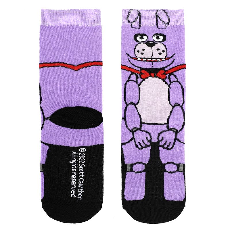 Five nights at freddy's Animatronics 3-Pack Animigos crew Socks for Youth, 3 of 7