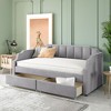 NicBex Twin Size Velvet Daybed with 2 Drawers for Bedroom,Living Room,Apartment,Gray - 2 of 4