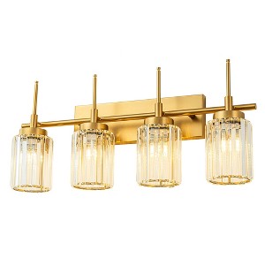 LLHZSY Modern Bathroom Vanity Wall Light Cylinder Bathroom Crystal Wall Sconces - Gold/Black-1/2/3/4/5 light - 1 of 4