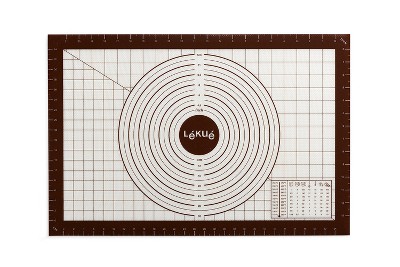 Lekue Non-Stick Silicone Pastry Mat with Measurement Markings, 24 x 16 Inches, Black