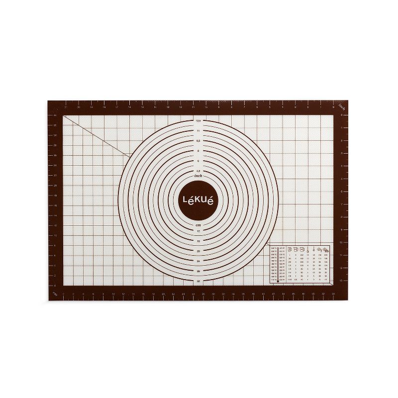 Lekue Non-Stick Silicone Pastry Mat with Measurement Markings, 24 x 16 Inches, Black, 1 of 6