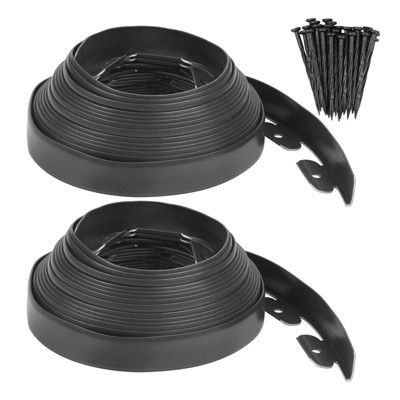 Unique Bargains Plastic Garden Edging with Spikes 2 Sets